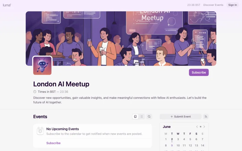 London AI Meetup community page on Luma